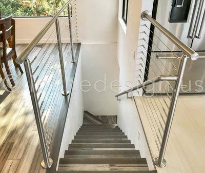 Stainless Steel Stairs Cable Railing In California