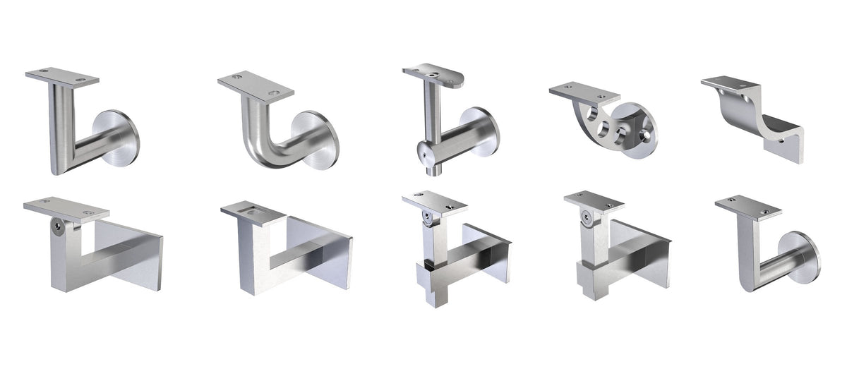 Ada Compliant Handrail Brackets Metal Handrails | Black | Wall Mount