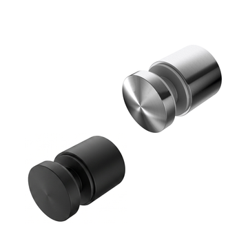Round Glass Standoff Clamp Satin Stainless Steel and Black Matte