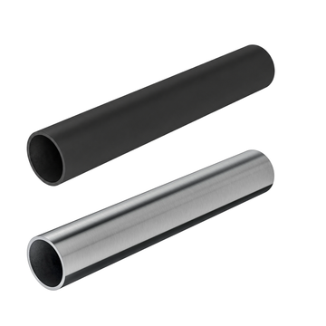 matte black and satin stainless steel round tube 1-2/3 inch OD