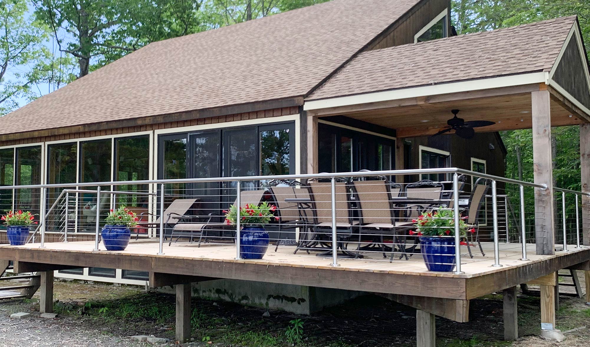 Cedar Deck Railing System for a Robust Wood Porch or Deck