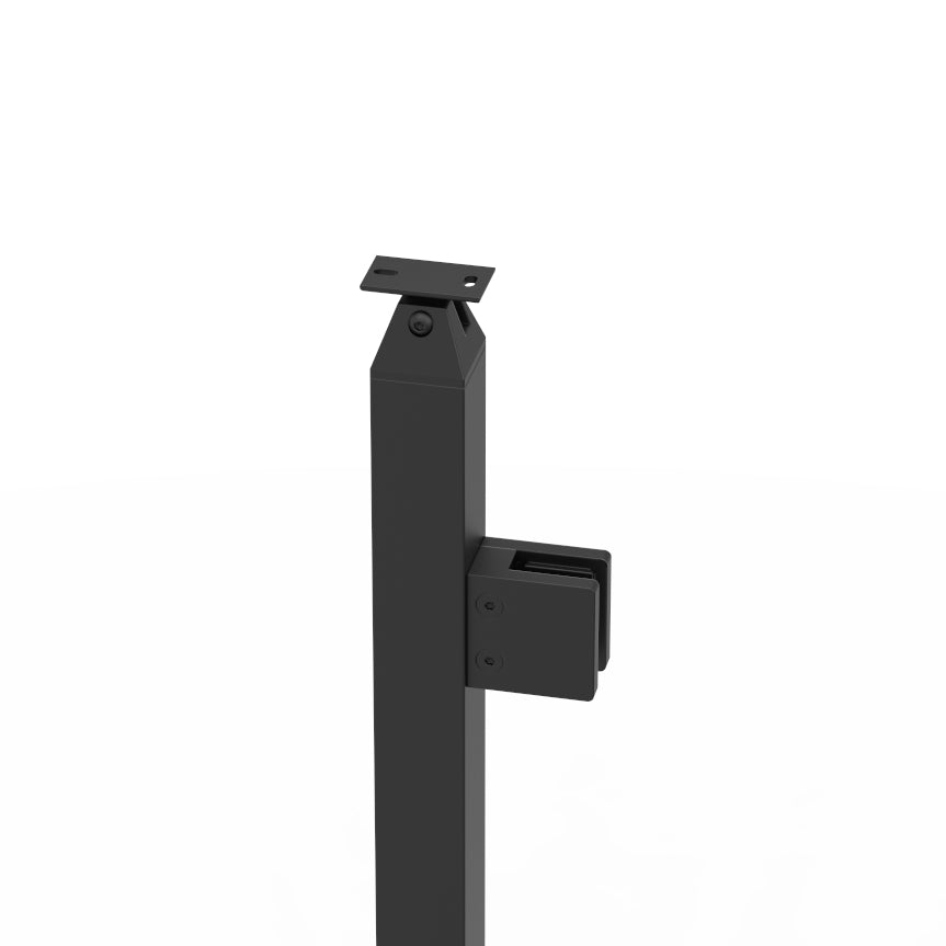 Glass Railing Square Surface Mount Post with Handrail Bracket – Inline ...