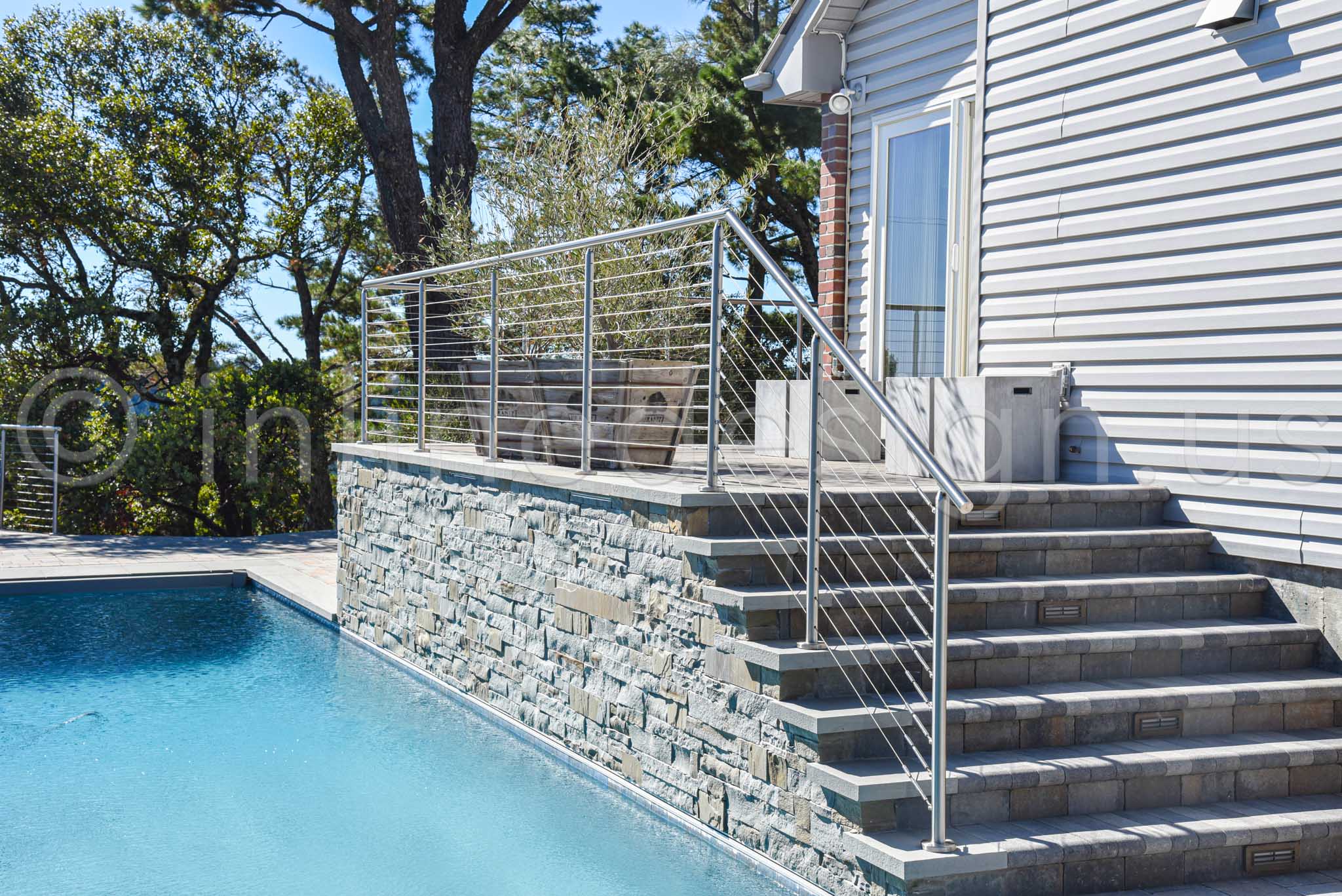 stainless steel railing glass residential