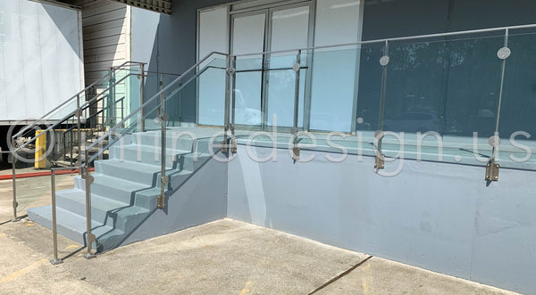 concrete outdoor railing glass
