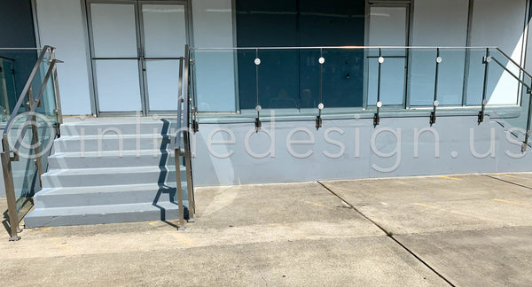 concrete patio stairs stainless