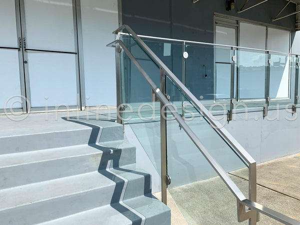 exterior clamps glass railing