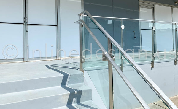 exterior railing glamps glass