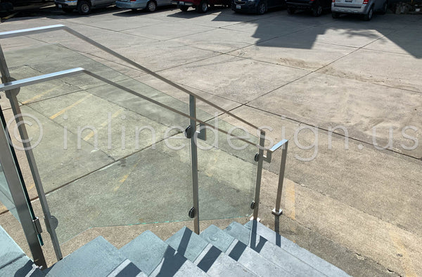 glass clamps railing stainless