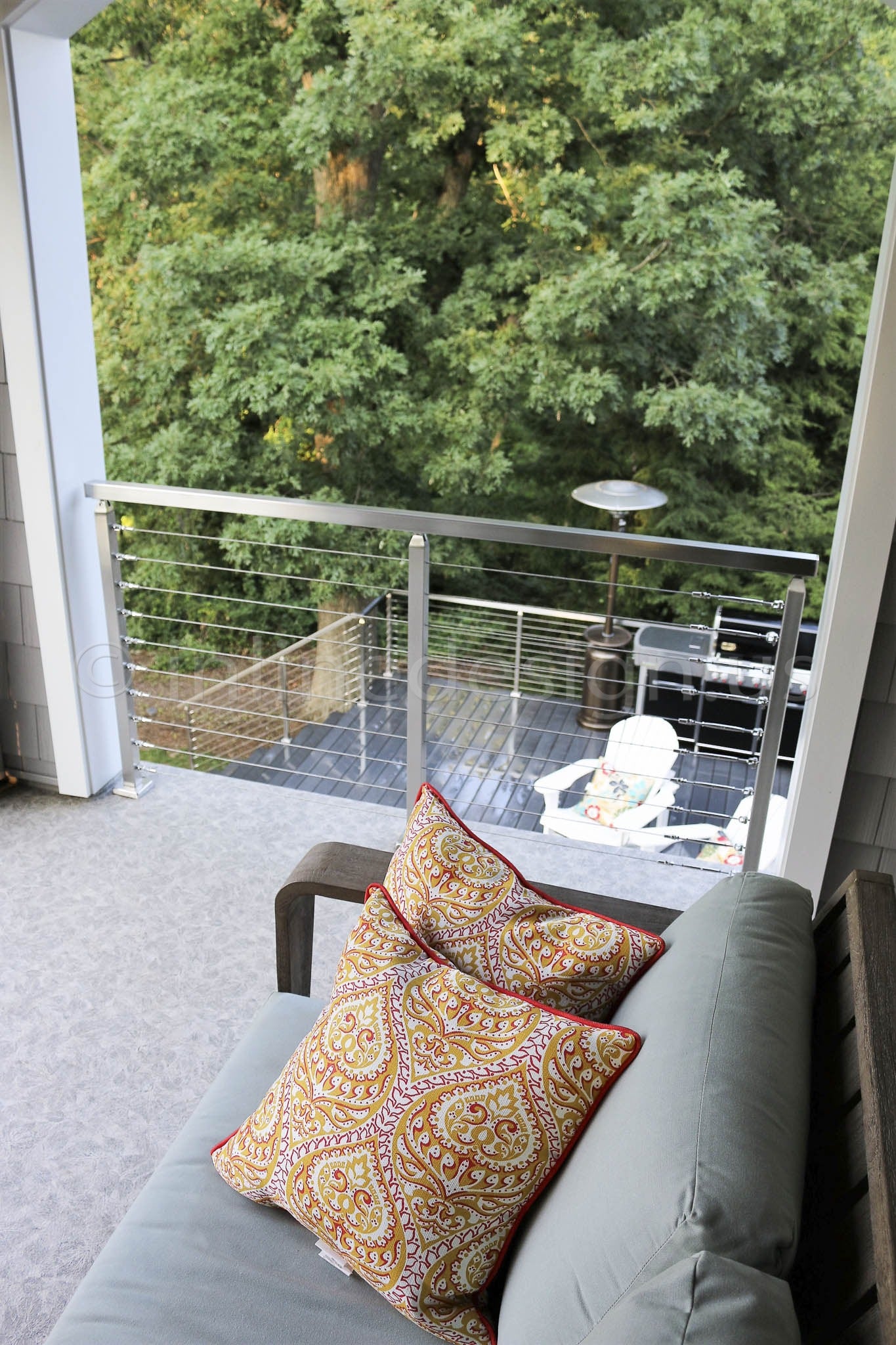stainless steel cable railing couch