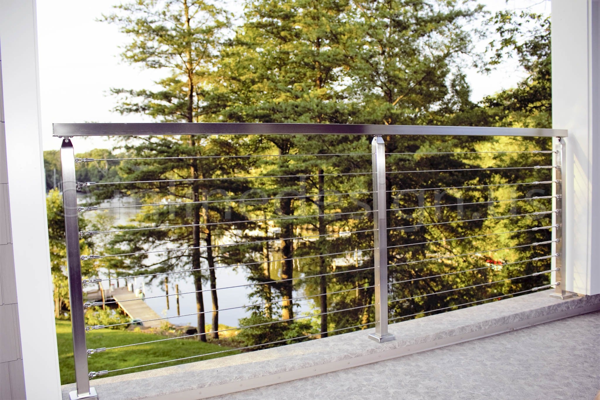 stainless steel cable railing lake