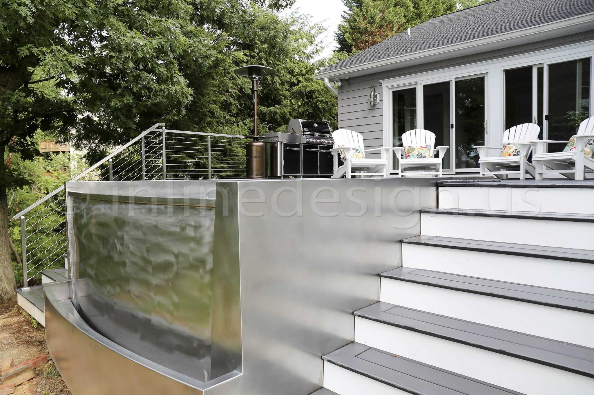 stainless steel cable railing staircase