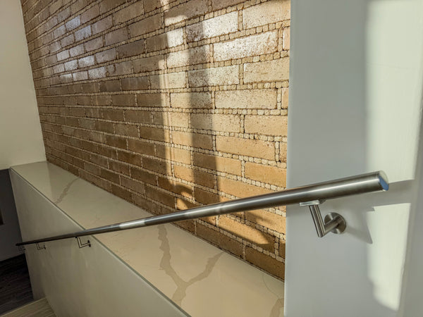 frameless interior glass railing with standoffs and wall handrail, Cabo San Lucas (1)