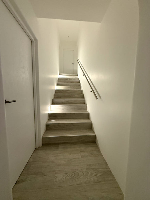 frameless interior glass railing with standoffs and wall handrail, Cabo San Lucas (7)