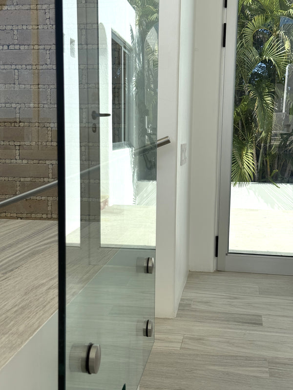 frameless interior glass railing with standoffs and wall handrail, Cabo San Lucas (13)