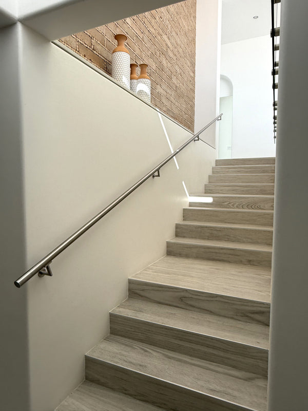 frameless interior glass railing with standoffs and wall handrail, Cabo San Lucas (19)