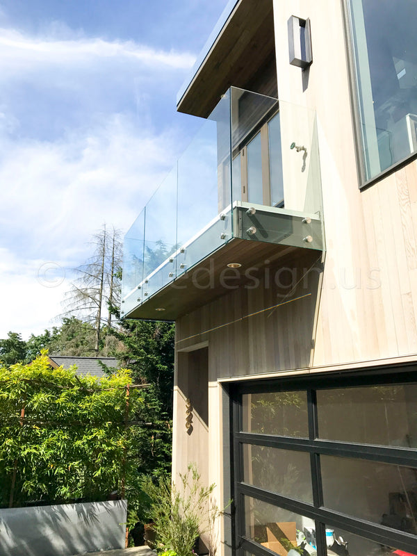 frameless glass balcony railing with round standoffs, Kenmore WA (8)