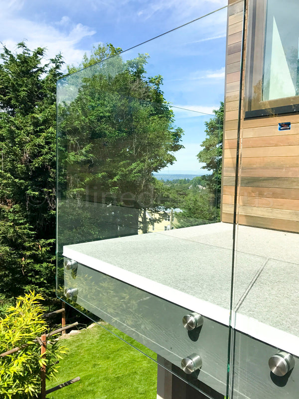 frameless glass balcony railing with round standoffs, Kenmore WA (5)