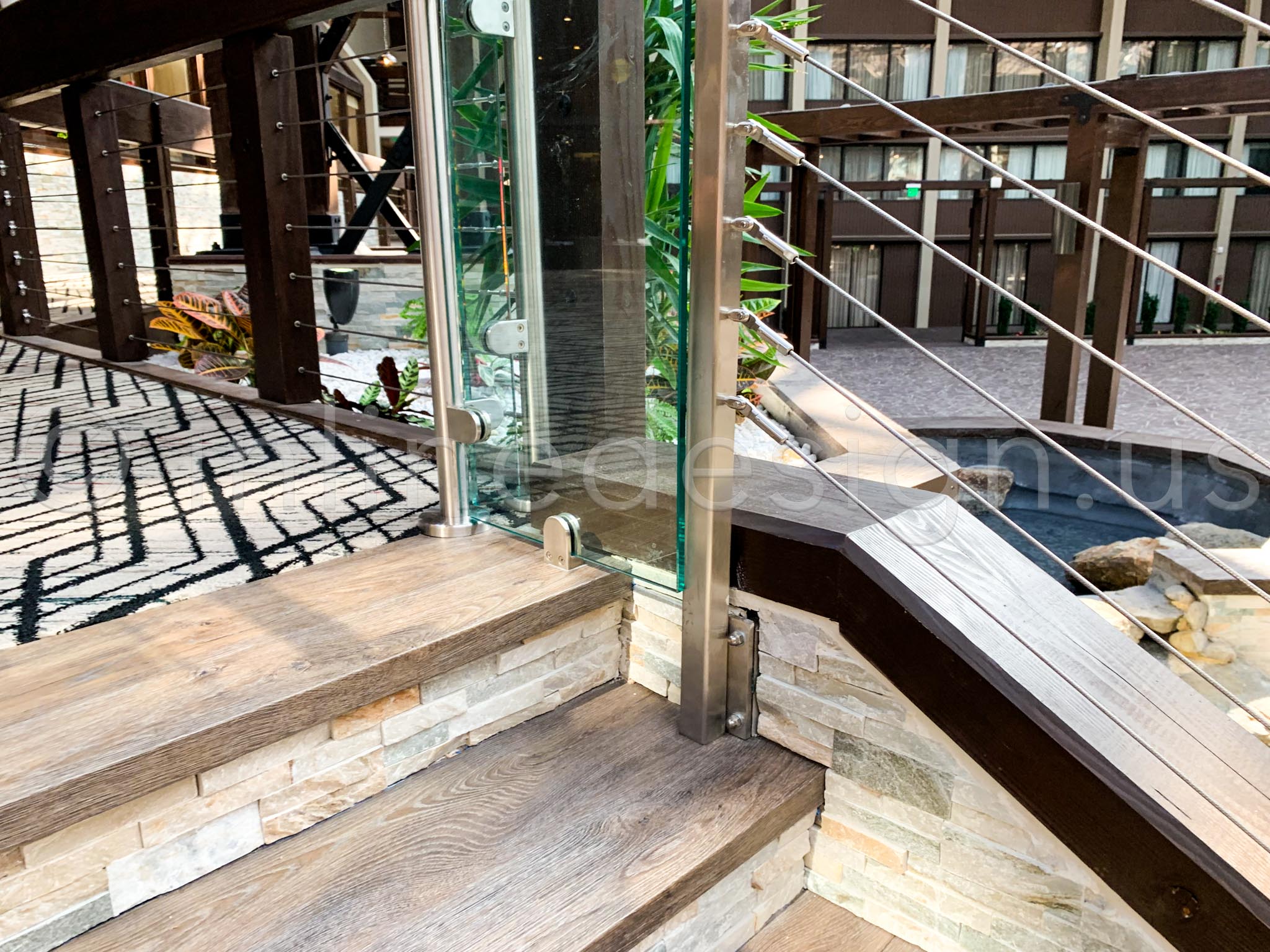 metal and cable railing mariott