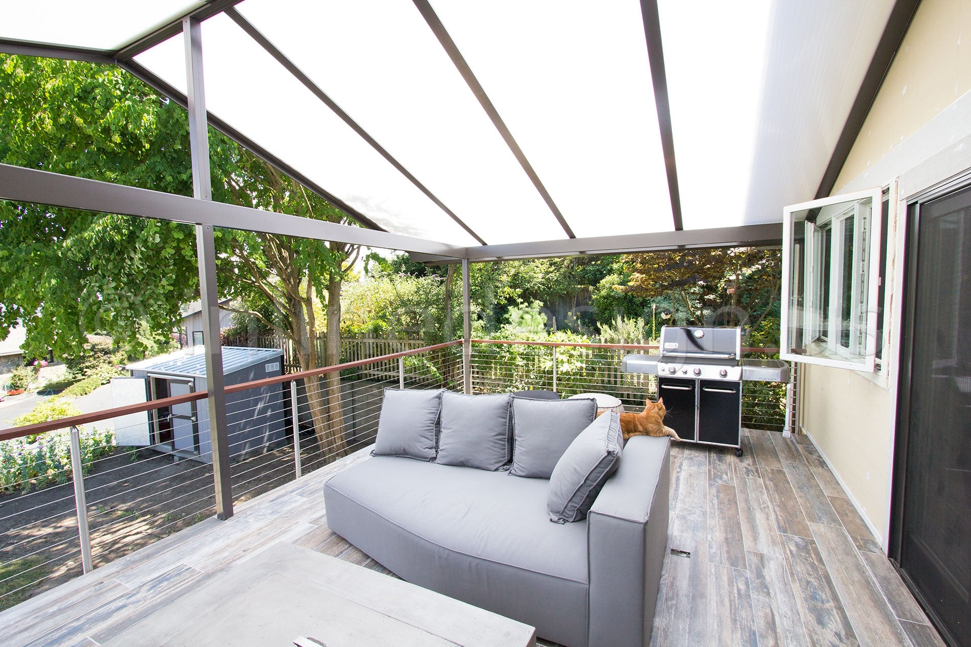 stainless steel cable railing seattle round deck