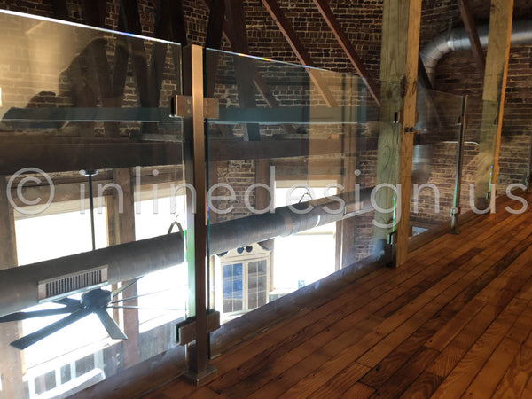 glass railing wood loft
