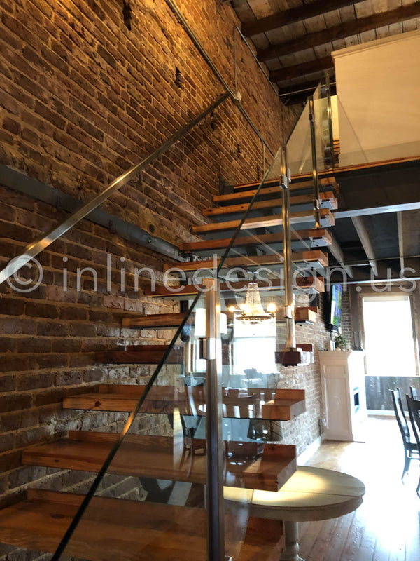 glass staircase railing interior