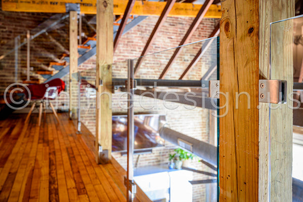 wood glass railing interior