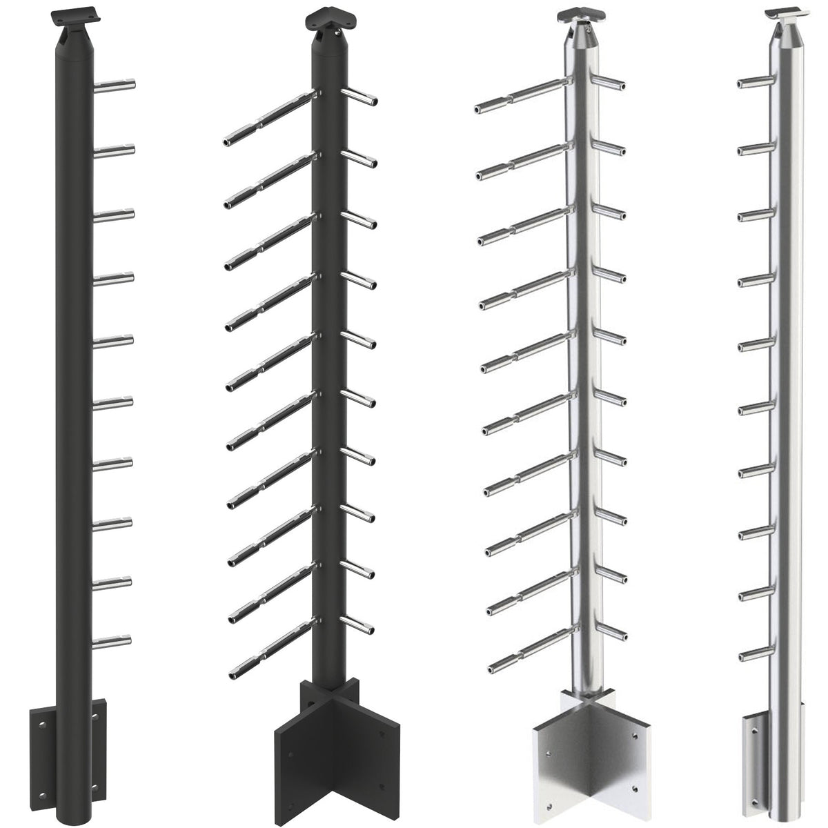 Cable Railing Round Fascia Mount Post – Inline Design