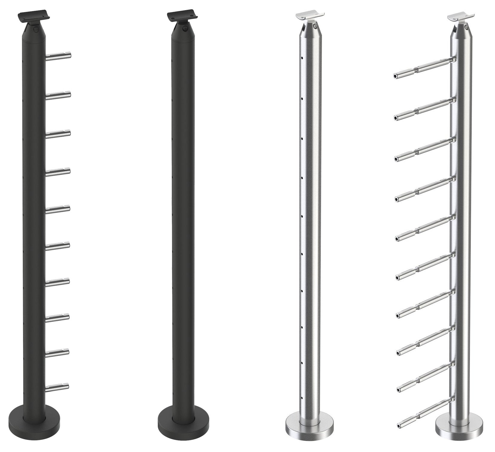 Cable Railing Round Surface Mount Post – Inline Design