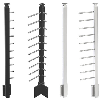 Cable Railing Square Stainless Steel 316 Fascia Mount Post