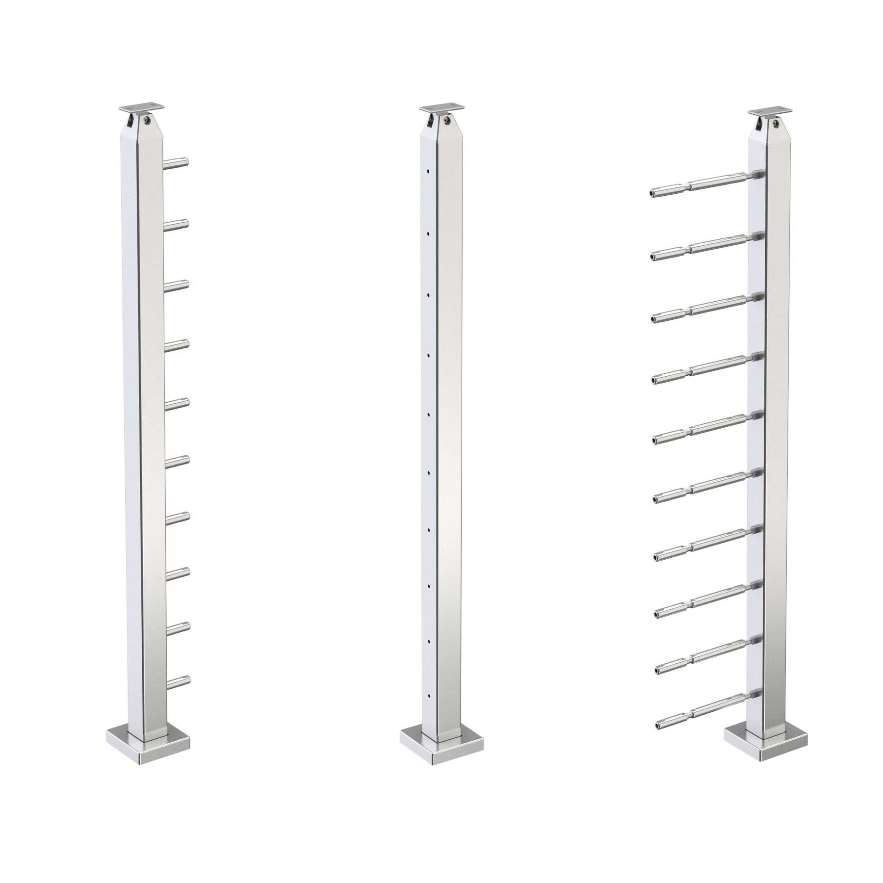 Cable Railing Square Surface Mount Post – Inline Design