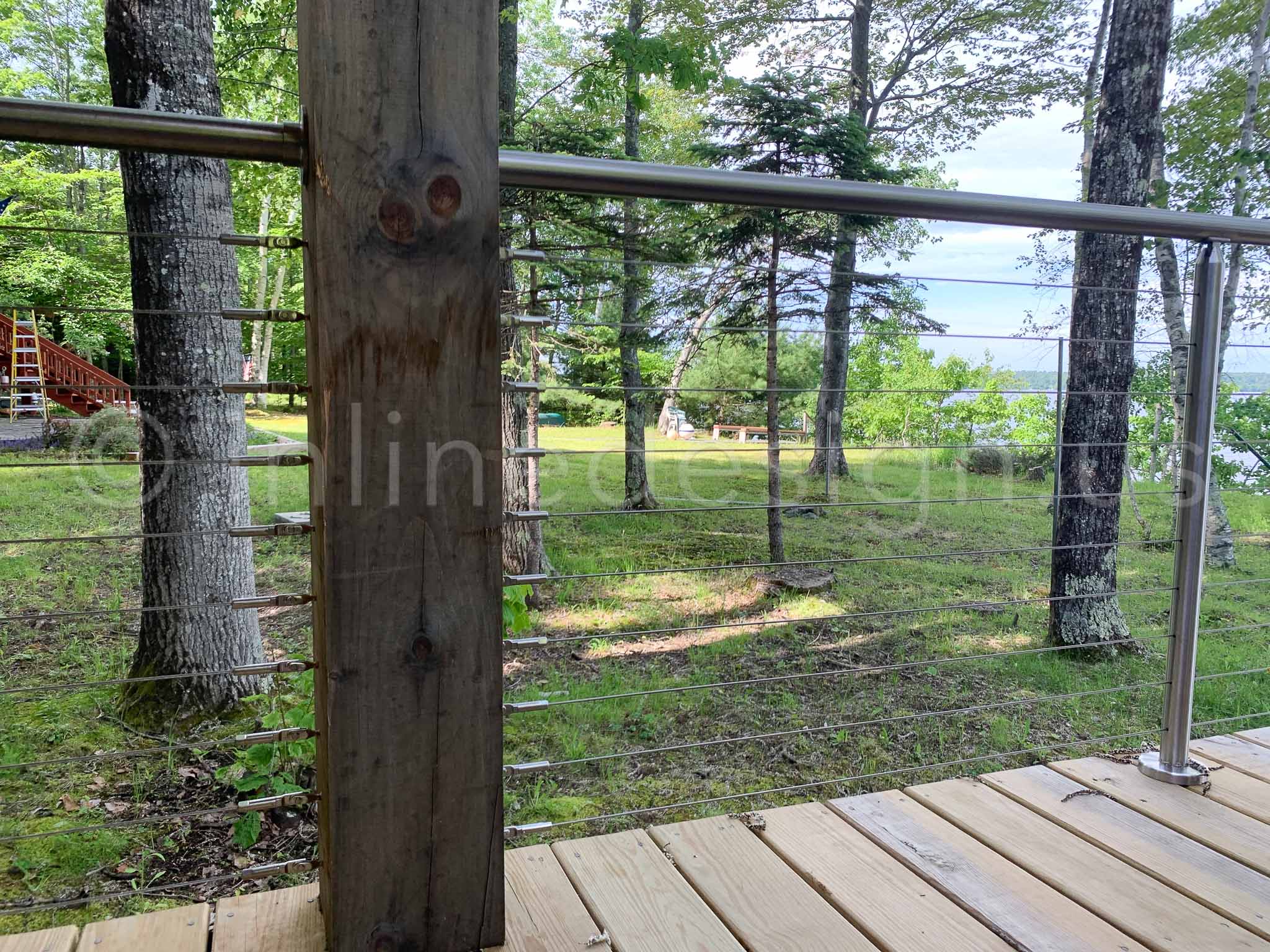 forest green cable railing