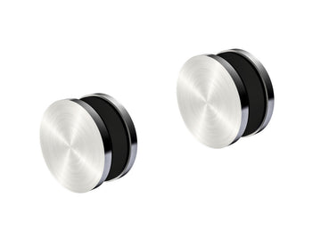 Round Button Glass Clamp Panel 2" Diameter Stabilizer 2 Pack - Stainless Steel or Black