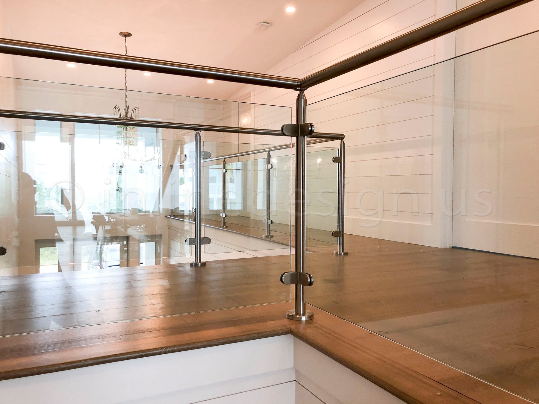 Shop Glass Railing Glass Railing Round Surface Mount Post with Handrail Bracket – Inline ...