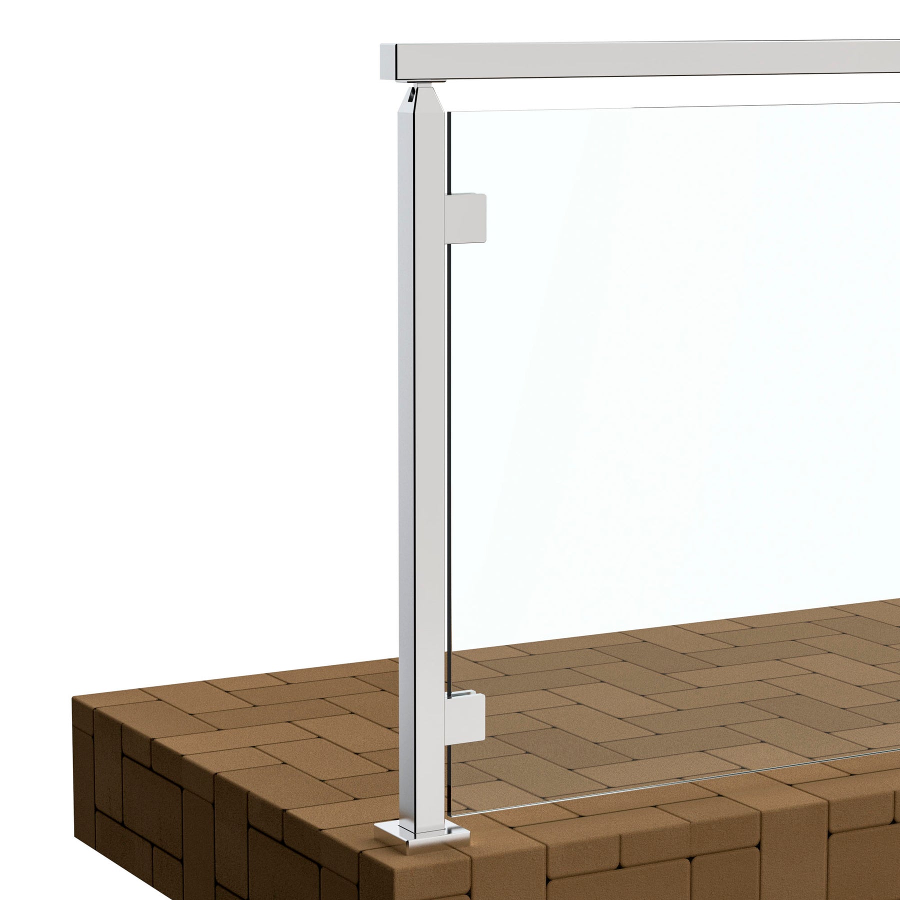Inline Guard Railing Glass Railing Square Surface Mount Post with Handrail Bracket – Inline ...