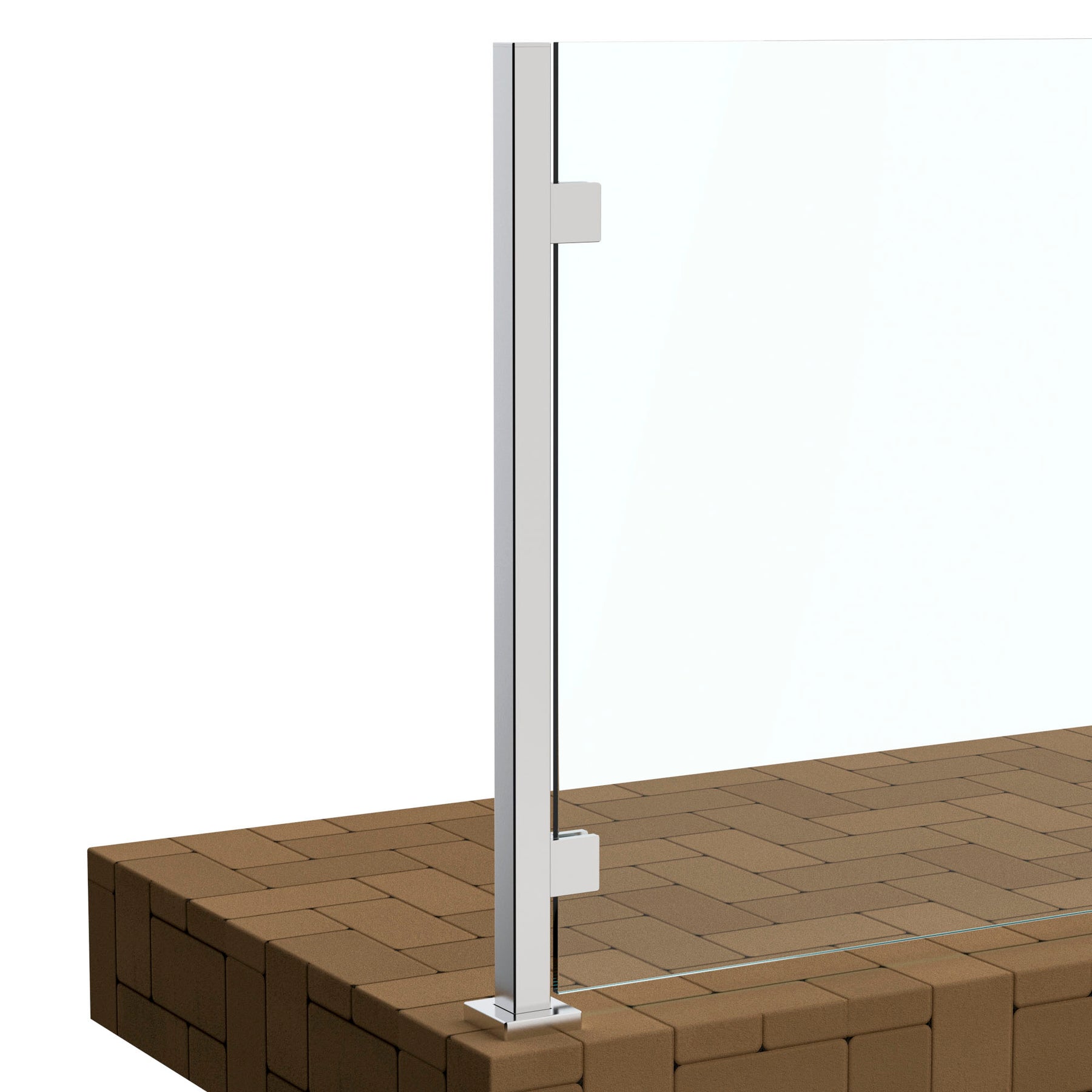 Square Railing Post Glass Railing Square Surface Mount Post – Inline Design