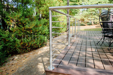 Patio Stainless Steel Wire Balustrade / Steel Cable Railing