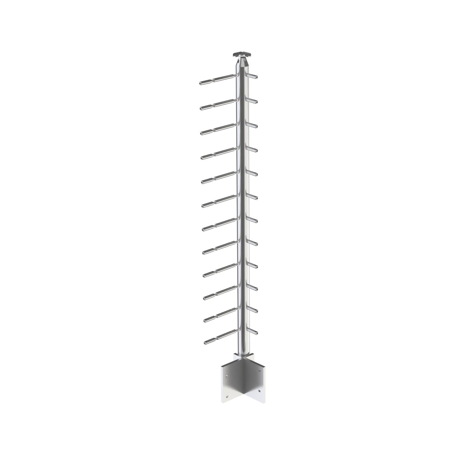 Cable Railing Round Fascia Mount Post – Inline Design