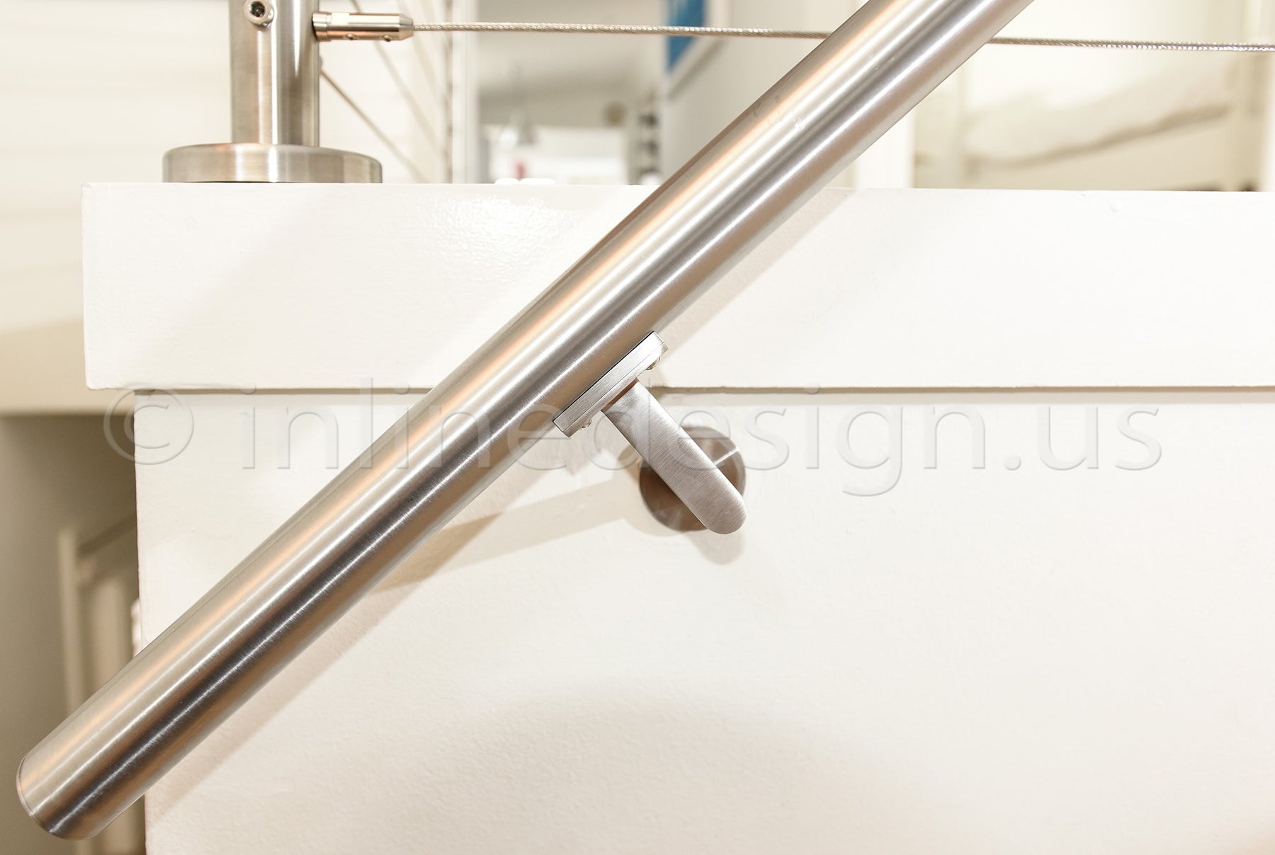 Stainless Steel 316 Handrail Bracket - Black Matte Powder Coat For Round & Flat Handrails 1.5-1.75 Inch