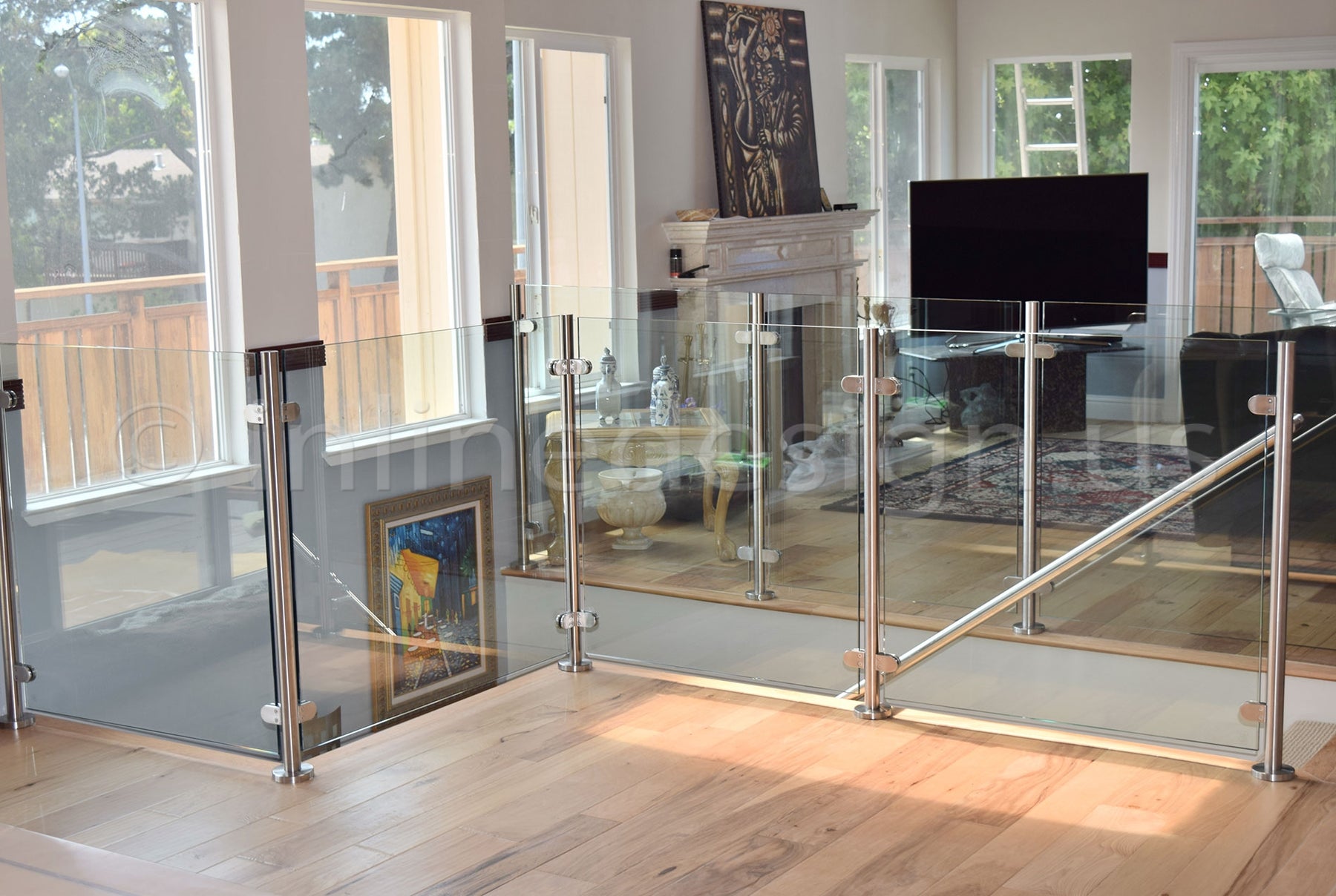 Inline Guard Railing Glass Railing Round Surface Mount Post – Inline Design