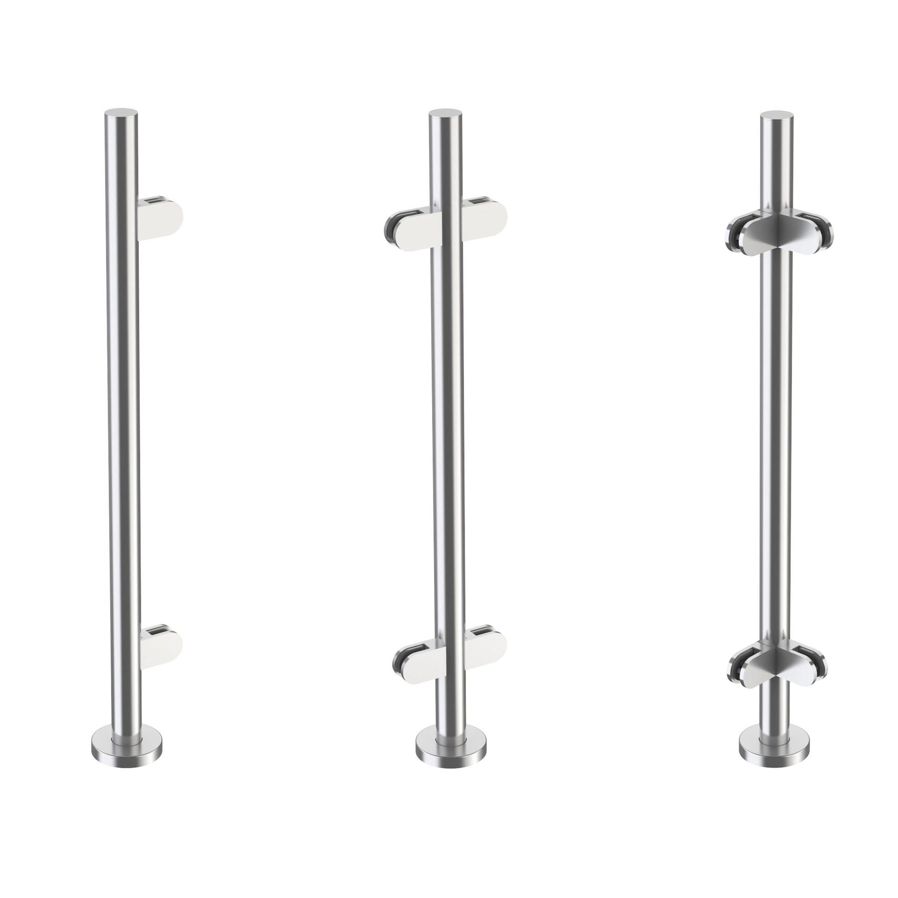 Steel Relling Round Glass Railing Round Surface Mount Post – Inline Design