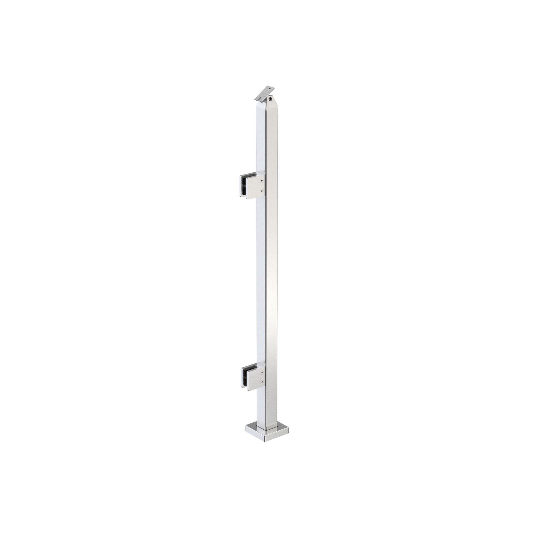 Rustic Steel Railing Square Post Glass Railing Square Surface Mount Post with Handrail Bracket – Inline ...
